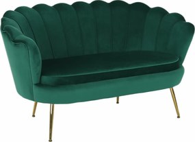 Pad Art-deco stílusban, smaragd Velvet anyag/gold króm-arany, NOBLIN