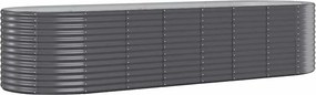 vidaXL antracitszürke horganyzott acél kerti magaságyás 322x100x68 cm