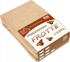 Gumis frottír lepedő 200x200 bézs Karo
