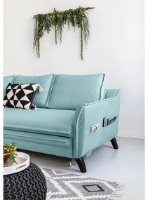 Charming Charlie világoskék kinyitható sarokkanapé, bal oldali - Miuform