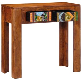 konzolasztal 80x35x75 cm tömör fa akácfa