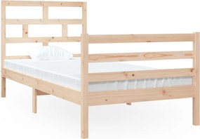vidaXL tömör fa ágykeret 90 x 190 cm (Single)
