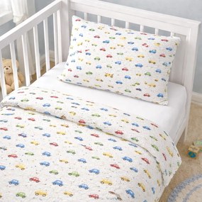 Muszlin ágyneműhuzat kis autó TiaHome - 1x Párna 90x70cm, 1x Paplan 140x200cm