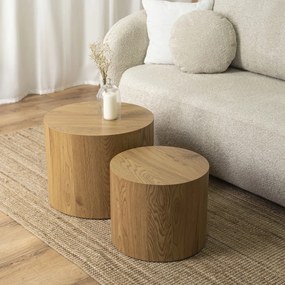 Dohányzóasztal szett natúr tölgy színben LEILA