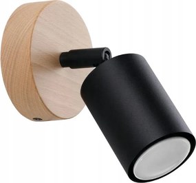 Fali lámpa fa fekete barna Sollux mozgatható olvasó reflektor