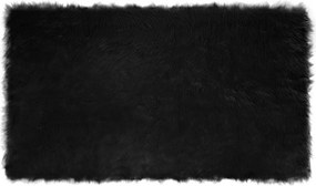 vidaXL Műgyapjú Szőnyeg Tafalla Fekete 100 x 200 cm Poliészter