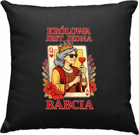 Nagymama királynő párna, fekete