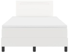 Boxspring Ágy Matraccal, Fehér, Kis Dupla, Műbőr