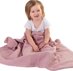 Muslin gyermek pléd, rózsaszín 75x100 cm