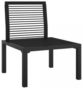 fekete-szürke polyrattan kerti szék párnákkal