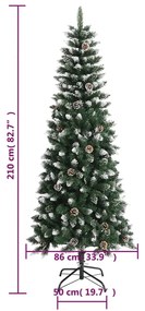 zöld PVC műkarácsonyfa állvánnyal 210 cm