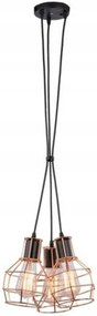 AZzardo Carron 3 réz függeszték AZ1660 E27 3x60W IP20 35cm réz