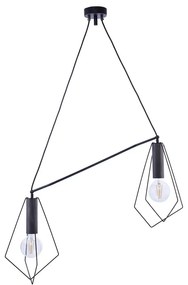 Jupiter 1645 - Csillár zsinóron KAIR 2xE27/60W/230V fekete/grafit