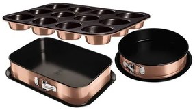 BerlingerHaus 3 részes tortaforma szett muffin sütőformával Metallic Line Rose Gold Edition  BH/7636