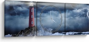 Kép - Világítótorony egy sziklán (órával) (90x30 cm)