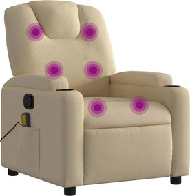 vidaXL krémszínű szövet masszázsfotel