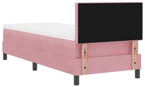 Boxspring Ágy Mattal és LED Rózsaszín 80x200 cm Bársonyos