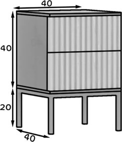 AKCE Éjjeliszekrény MEORATI 40x40cm, fekete/dub artisan II. osztály