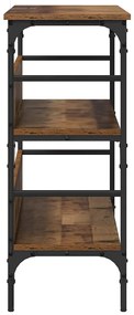 Konzolasztal polcokkal Régi fa 100 x 32 x 75 cm Faanyag