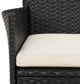 4 db fekete polyrattan kerti szék párnákkal (csak Egyesült Királyság/Írország/FI/NO)