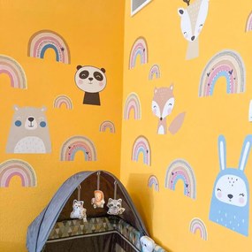 INSPIO Pasztell színű szivárvány falmatrica, rózsaszín