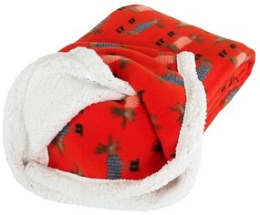 Sherpa pléd mikroplüssből BUFFALO DEER piros Méret: 150 x 200 cm