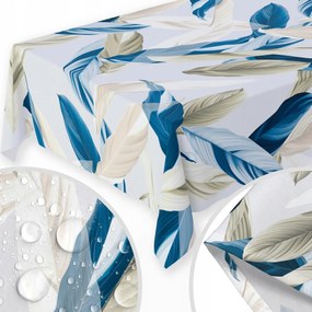 Abrosz Foltálló 140X200 CM Asztalra Sima Matt Kék Levelek 052