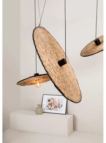 FARO 68590-70 - Csillár zsinóron COSTAS 1xE27/15W/230V á. 100 cm fekete/rattan