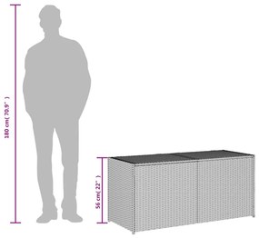 fekete polyrattan kerti tárolóláda 283 L