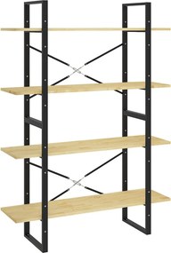 vidaXL négyszintes barna tömör fenyőfa könyvszekrény 100 x 30 x 140 cm