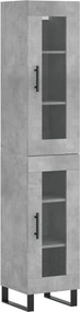 vidaXL betonszürke szerelt fa magasszekrény 34,5x34x180 cm