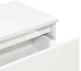 2 db magasfényű fehér szerelt fa éjjeliszekrény 40 x 30 x 39 cm