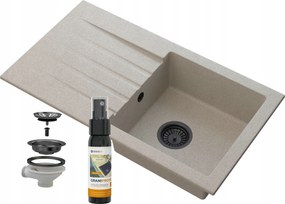 Gránit Mosogató Csepegtetővel Fekete Szifon 6 Kol