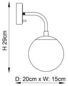 Endon 106664 - Fali lámpa ONTARIO 1xE14/7W/230V fekete/füstös