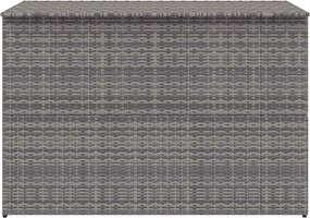 Szürke Polyrattan Kerti Tárolóláda 150 X 100 X 100 Cm