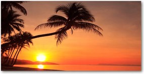 Fotó üveg kép Naplemente tengerpart 140x70