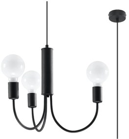 Fekete függőlámpa ø 45 cm Karim – Sollux