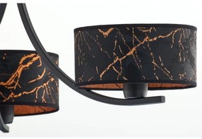 Jupiter 2106- láncon függő csillár ARTHUR 3xE27/15W/230V fekete/narancssárga/márvány dekor