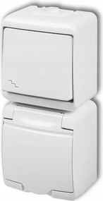 Fehér lépcsőkapcsoló hermetikus aljzattal pincébe Junior Karlik