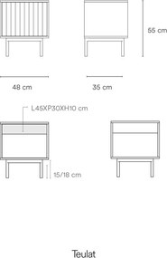 Fekete matt éjjeliszekrény Sierra – Teulat