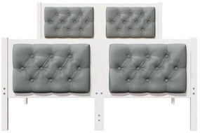 Ágykeret fejtámlával Világosszürke 120 x 200 cm Tömör fenyőfa