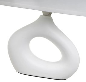 Fehér kerámia asztali lámpa textil búrával (magasság 30 cm) – Casa Selección