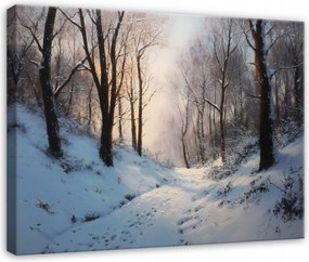 Vászonkép Erdő Téli Táj Fák A Nappali Hálószobájába 120x80