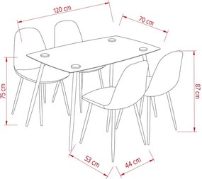 Catini LINEA Étkezőgarnitúra 4x szék + asztal
