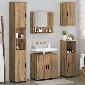 Fürdőszoba bútor szett 5 pcs kézműves tölgy 61 x 35 x 64 cm