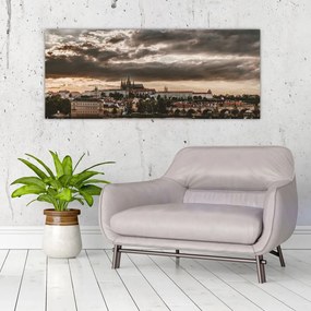 Prágai vár a félhomályban képe (120x50 cm)