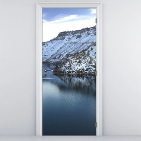 Fotótapéta ajtóra - Téli táj tóval (95x205cm)