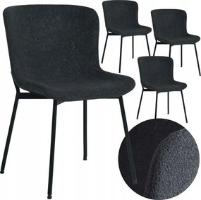 4 db-os Sable grafit kárpitozott szék szett loft japandi irodai nappaliba