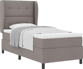 vidaXL Boxrugós ágy matracmal fejtámlával Tópszínű 80 x 200 cm szövet