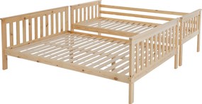 Kinyitható emeleteságy, természetes tűnyalábos fenyő, LUINI